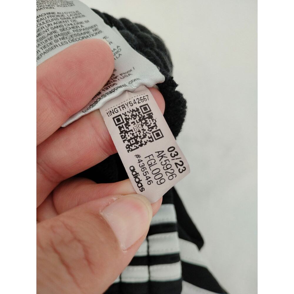 Adidas Black Sweat Pants White Stripe Jogger Regular Fit Medium 10/12 - Picture 6 of 6